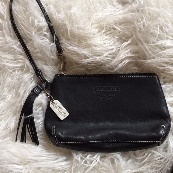 Coach Handbags - Authentic Black Coach Leather Wristlet
